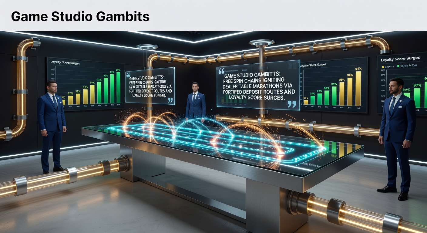Dynamic graphic showing cascading free spins morphing into live dealer blackjack sessions with loyalty meters rising in the background