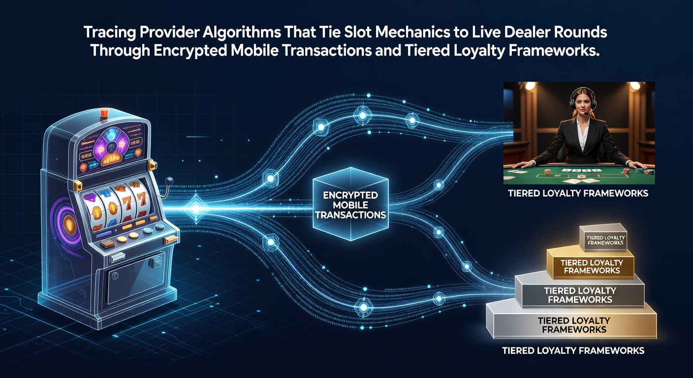 Illustration of interconnected slot reels transitioning into live dealer table interfaces via secure mobile data pathways